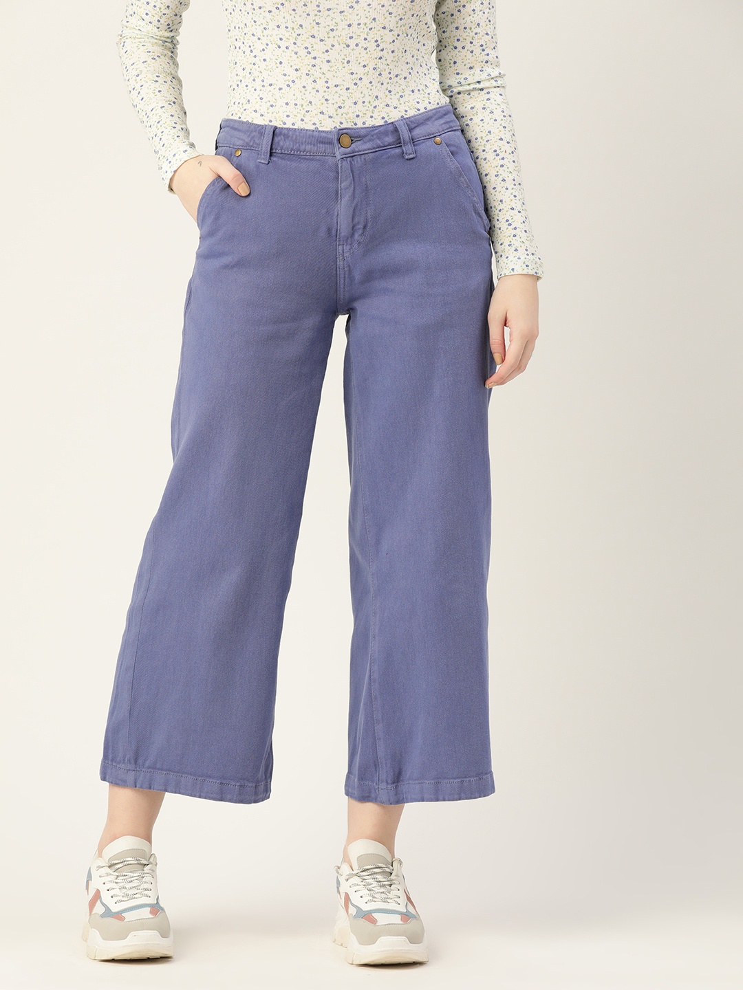 

DressBerry Women Blue Wide Leg Jeans
