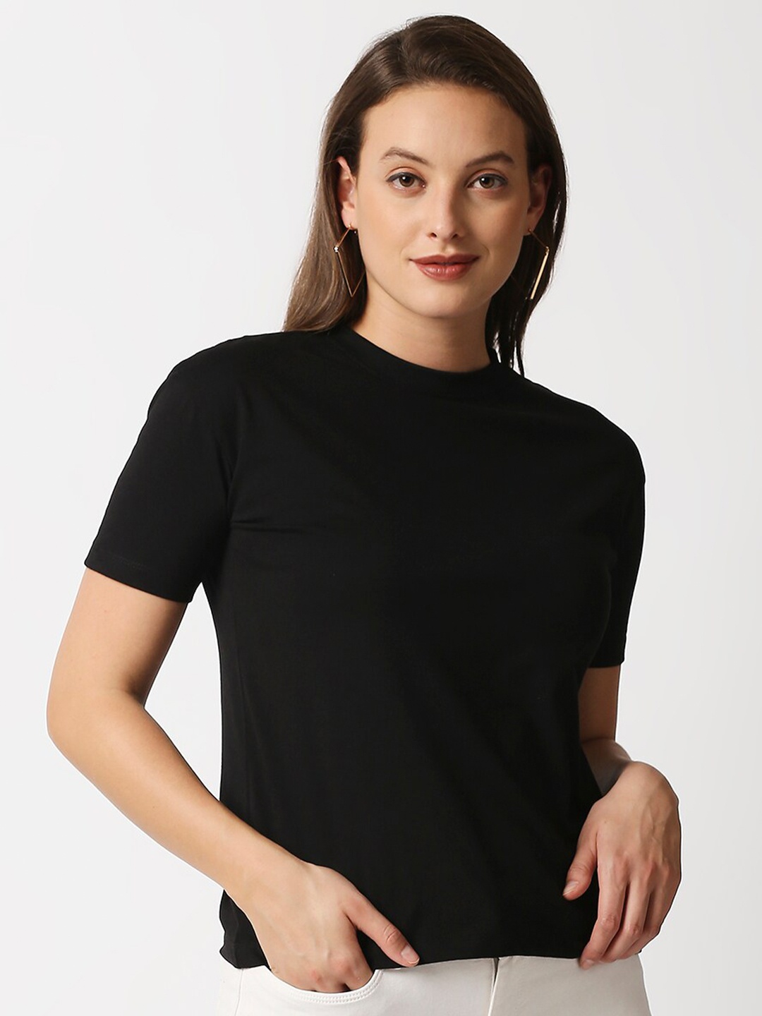 

Blamblack Women Black Solid T-shirt