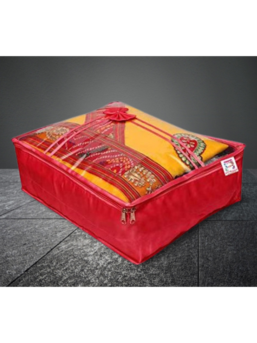 

atorakushon Set Of 3 Maroon Solid Saree Organisers