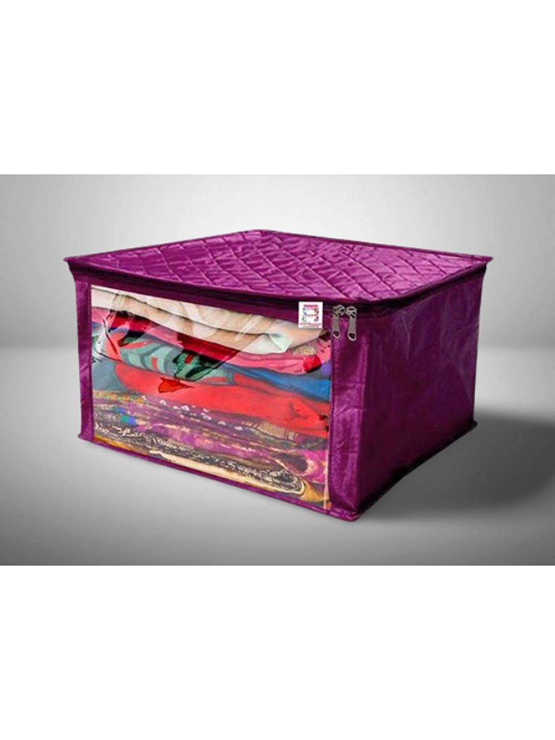 

atorakushon Set of 2 Purple Solid Saree Organizers