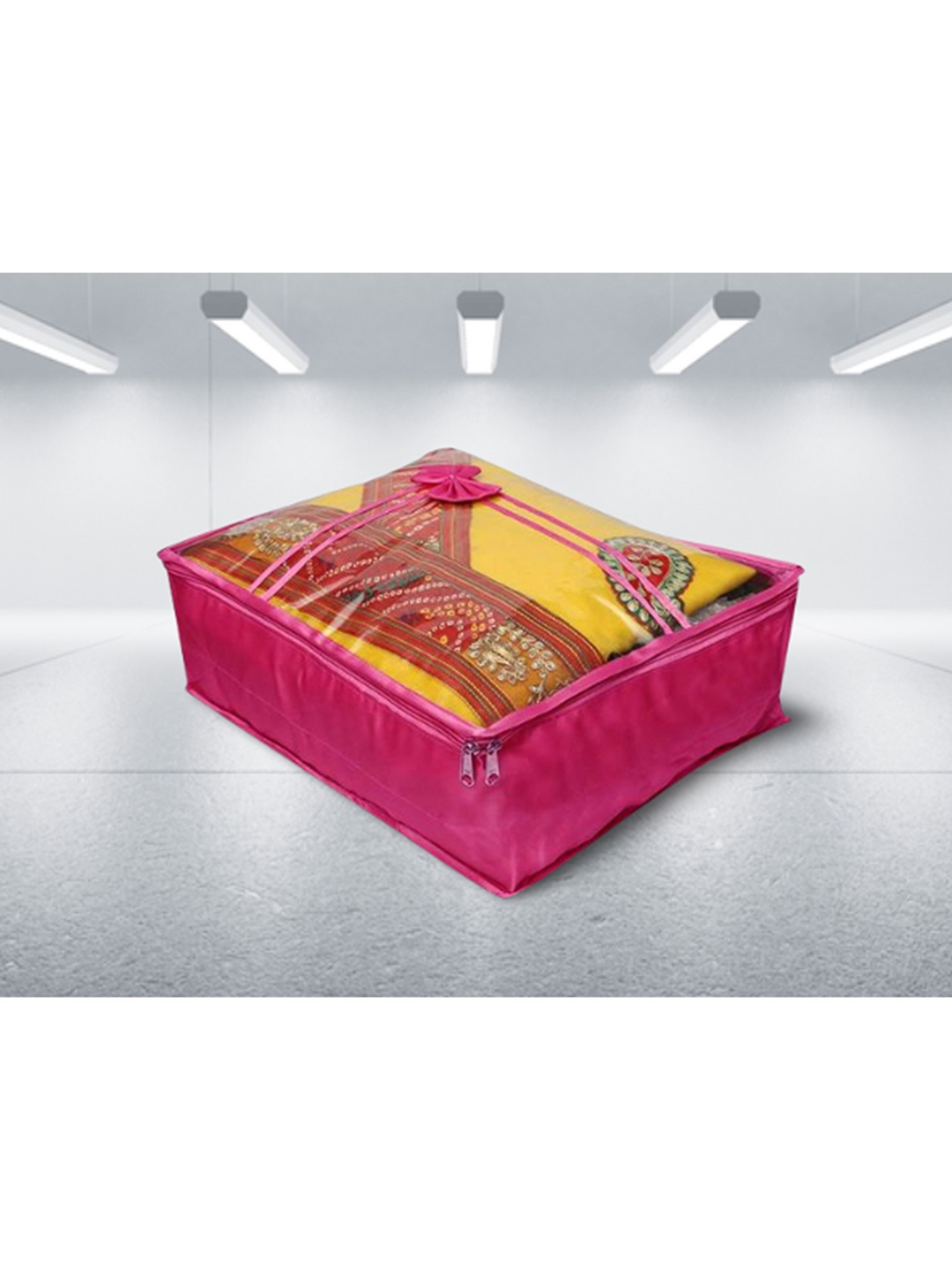 

atorakushon Set Of 5 Solid Saree Cloth Storage Organizer Bag, Purple