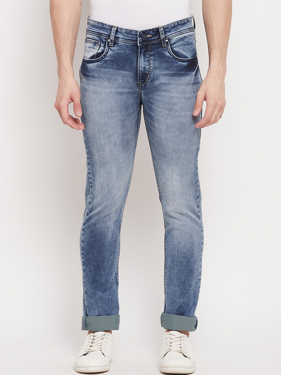 

Duke Men Blue Slim Fit Heavy Fade Stretchable Pure Cotton Jeans