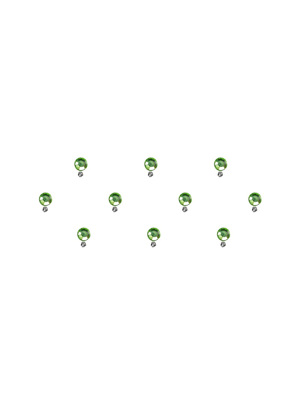 

Comet Busters Set of 10 Stone-Studded Designer Bindis - Green