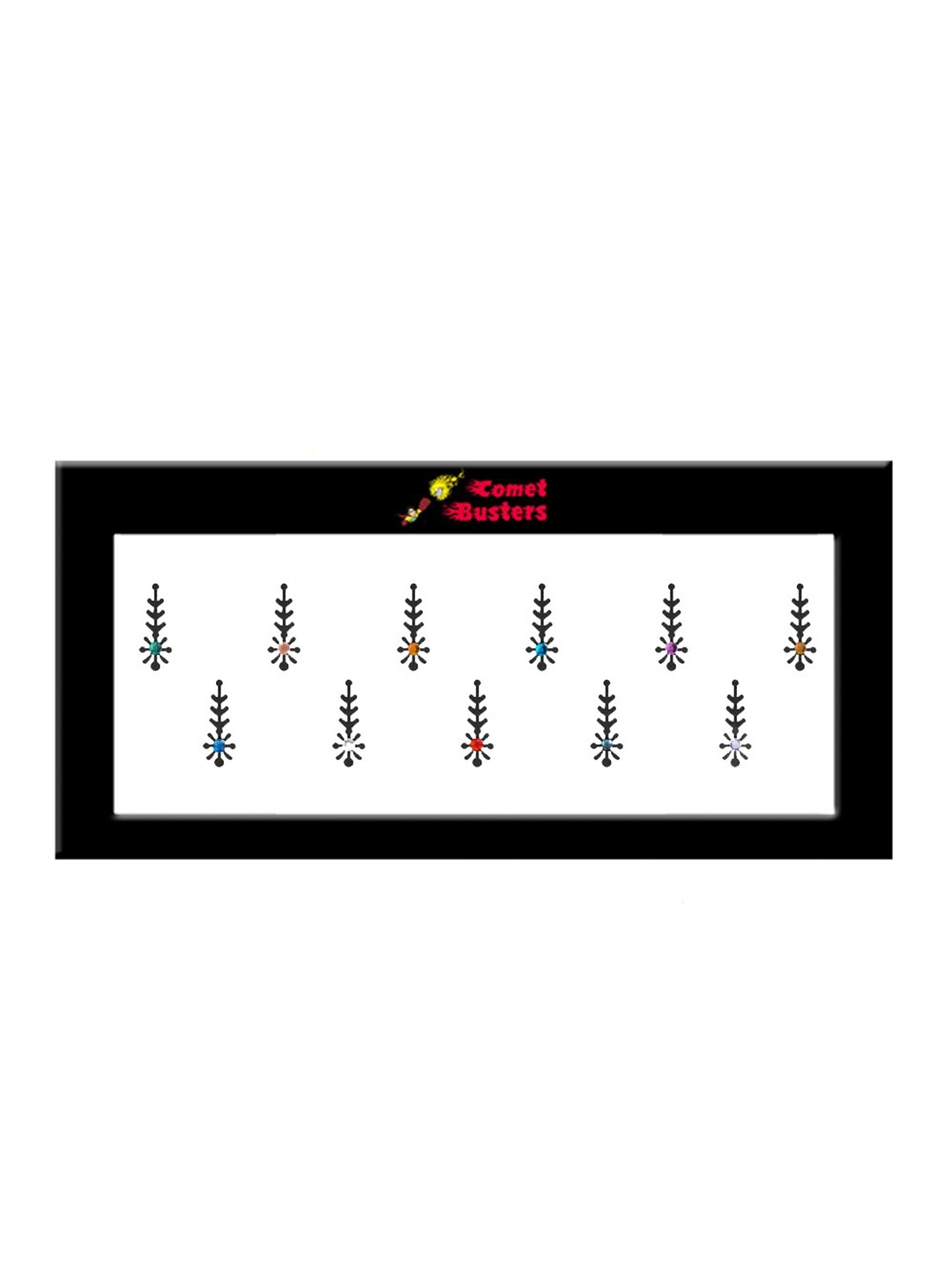 

Comet Busters Set of 11 Stone-Studded Designer Bindis - Multicoloured, Multi