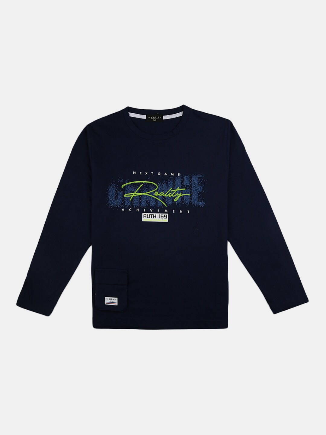 

V-Mart Boys Navy Blue Typography Printed T-shirt