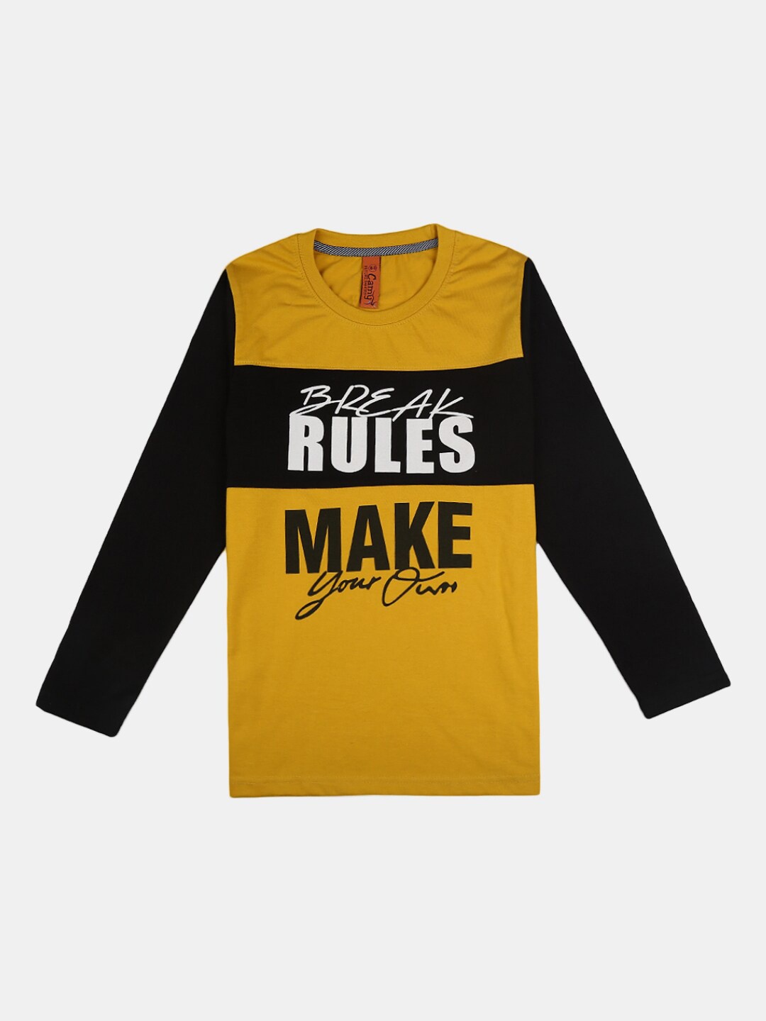 

V-Mart Boys Yellow Typography Printed T-shirt