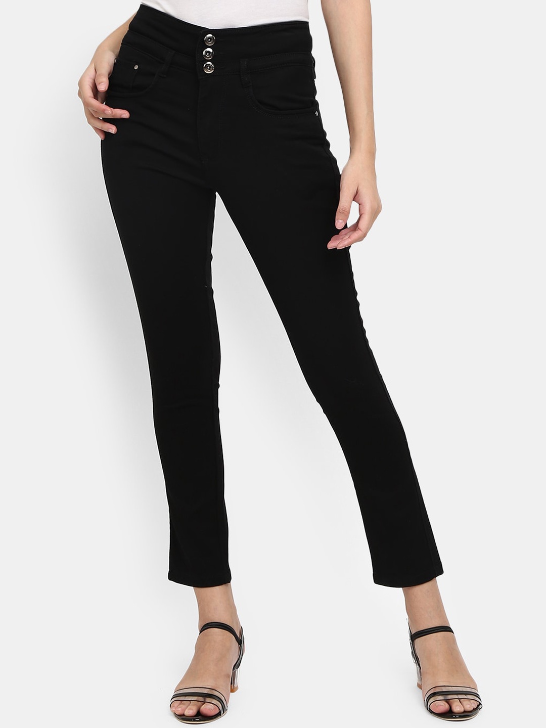 

V-Mart Women Black Classic Slim Fit High-Rise Jeans