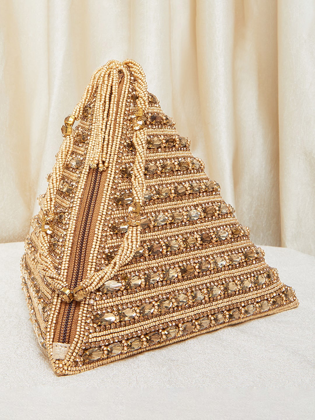 

Peora Gold-Toned Embellished Potli Clutch