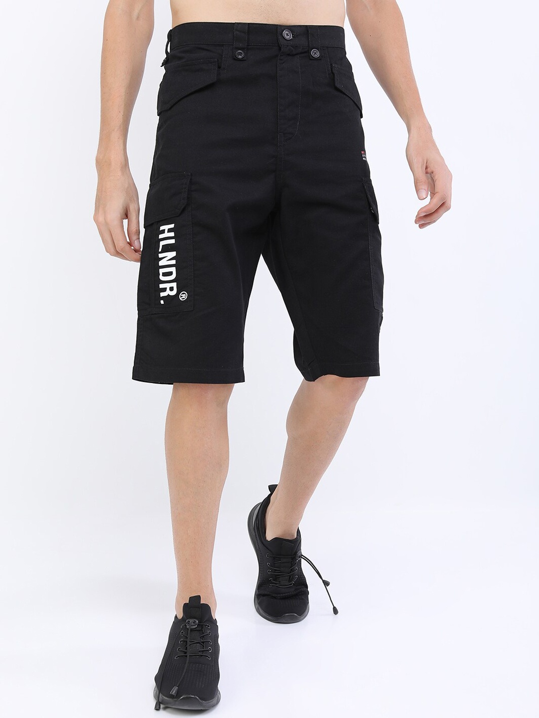 

HIGHLANDER Men Black Cargo Shorts