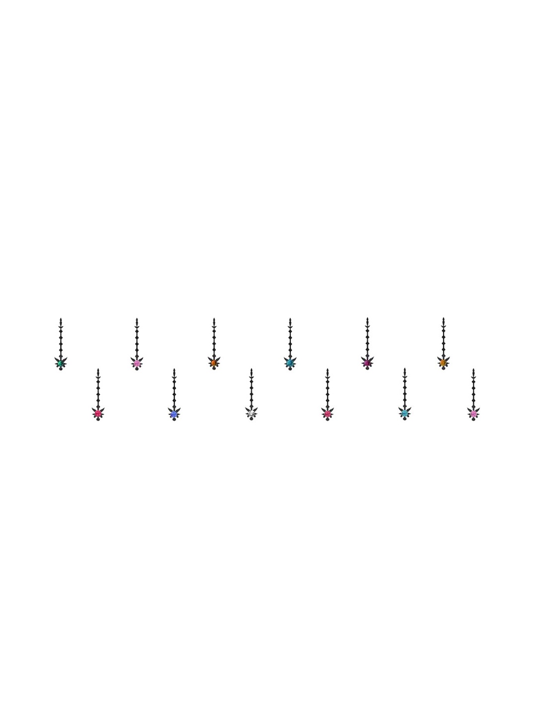 

Comet Busters Set of 12 Stone-Studded Designer Bindis - Multicoloured, Multi