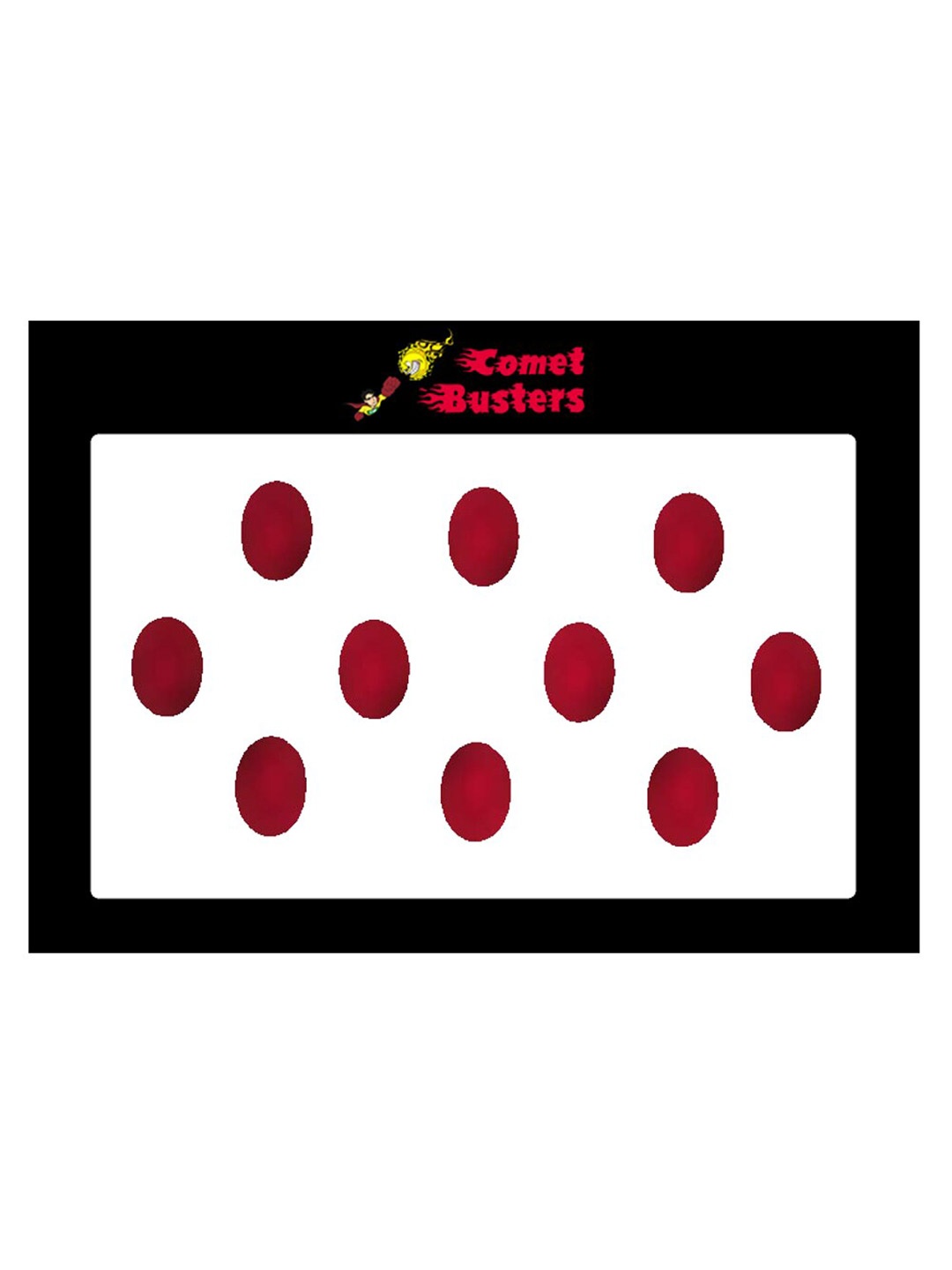 

Comet Busters Set of 10 Oval Bindis - Red