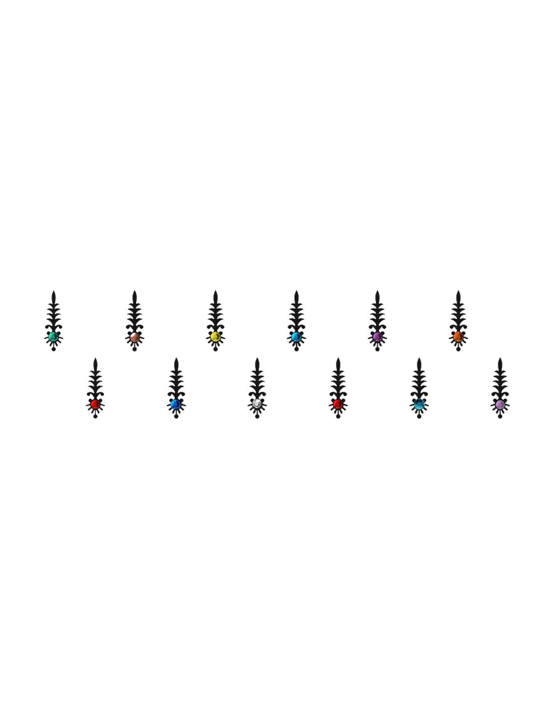 

Comet Busters Black Stone Studded Bindis - 12 Pcs