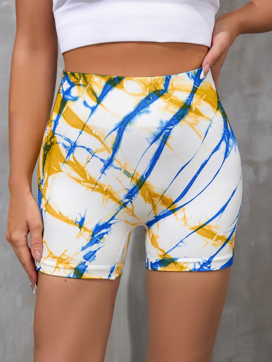 

URBANIC Women White Printed Training or Gym Sports Shorts