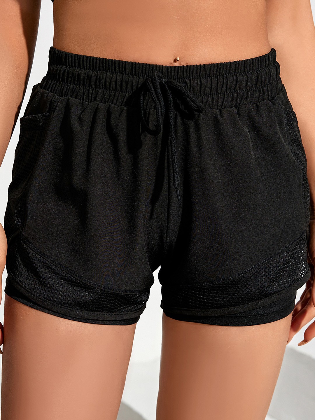 

URBANIC Women Black Sports Shorts