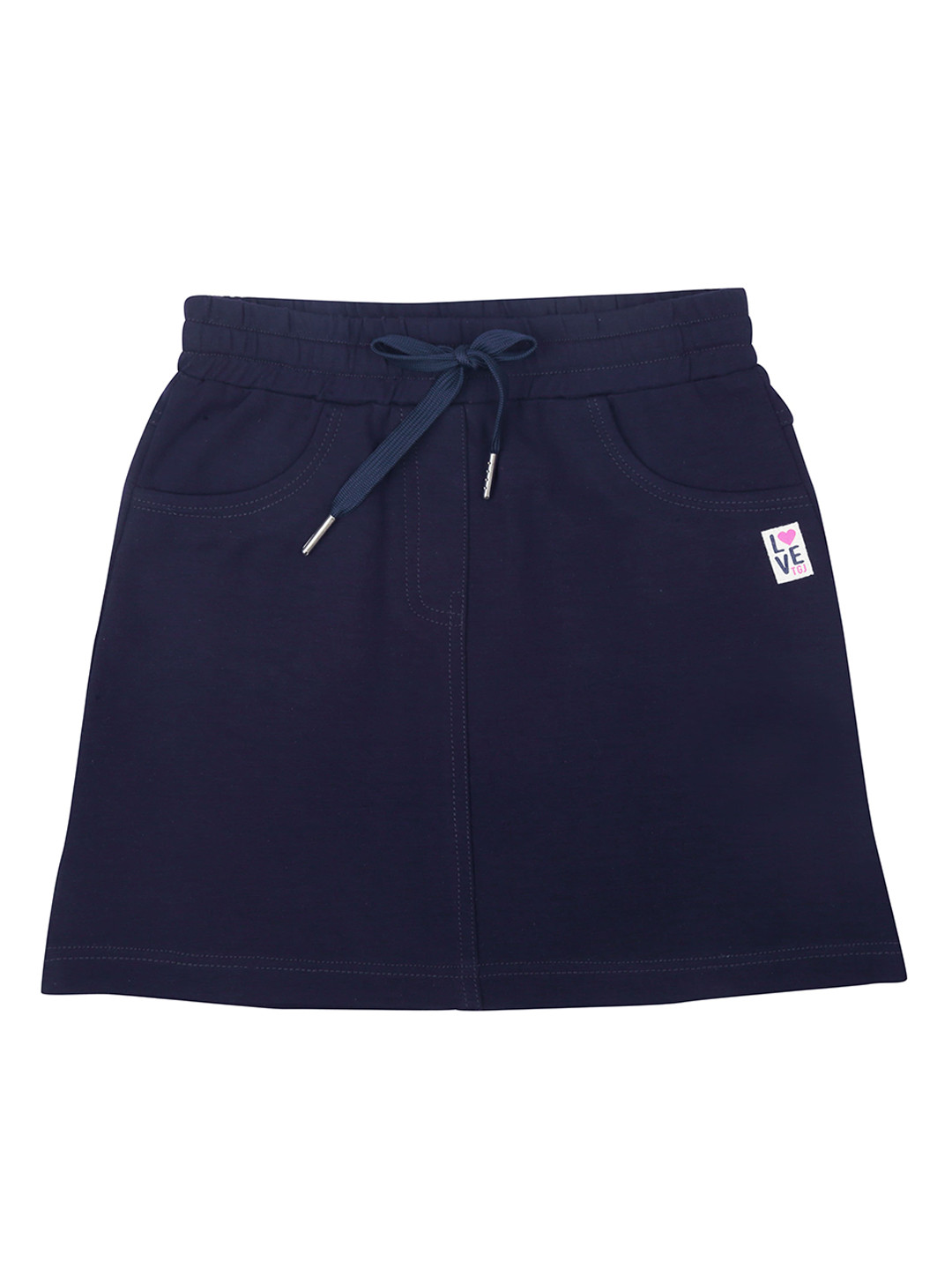 

Tiny Girl Girls Navy Blue Solid Midi Aline Skirts