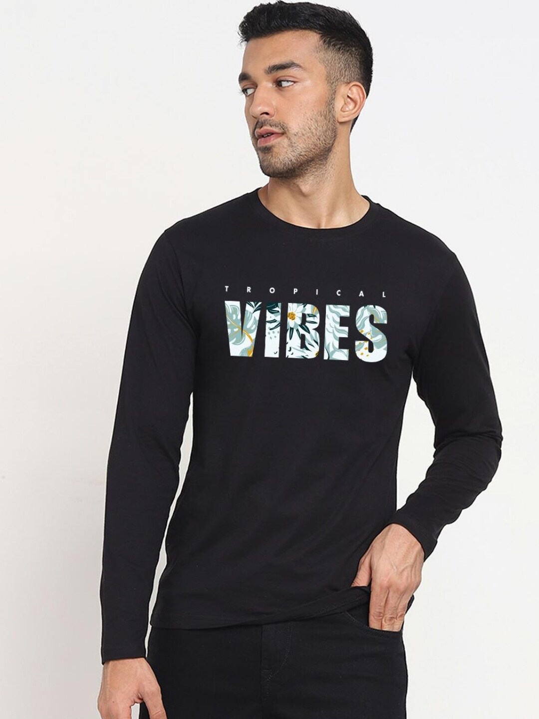 

Bewakoof Men Black Typography Printed T-shirt