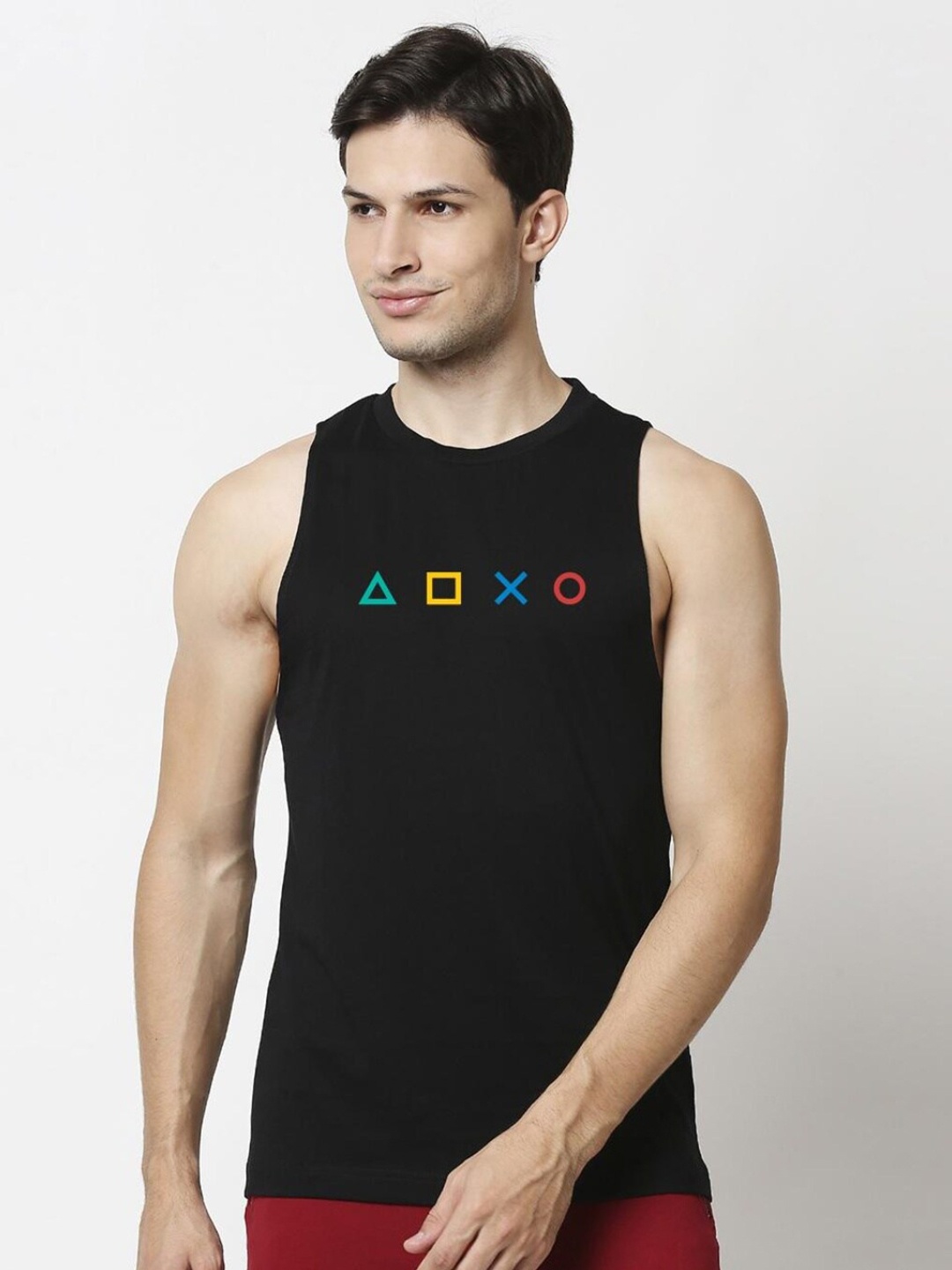 

Bewakoof Men Black Typography Printed Innerwear Vests