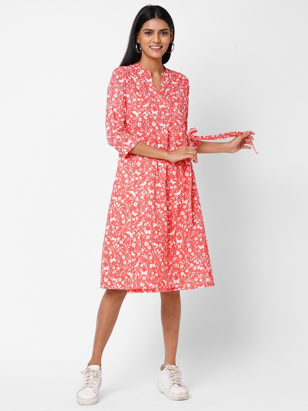 

KAMI KUBI Pink Floral Cotton Dress