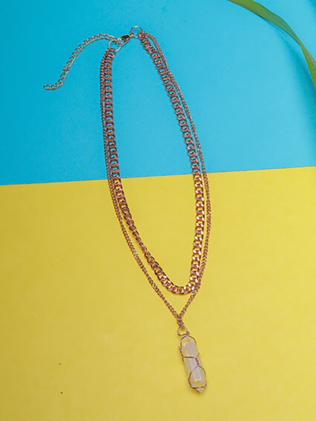 

DressBerry Rose Gold & White Brass Rose Gold-Plated Layered Necklace