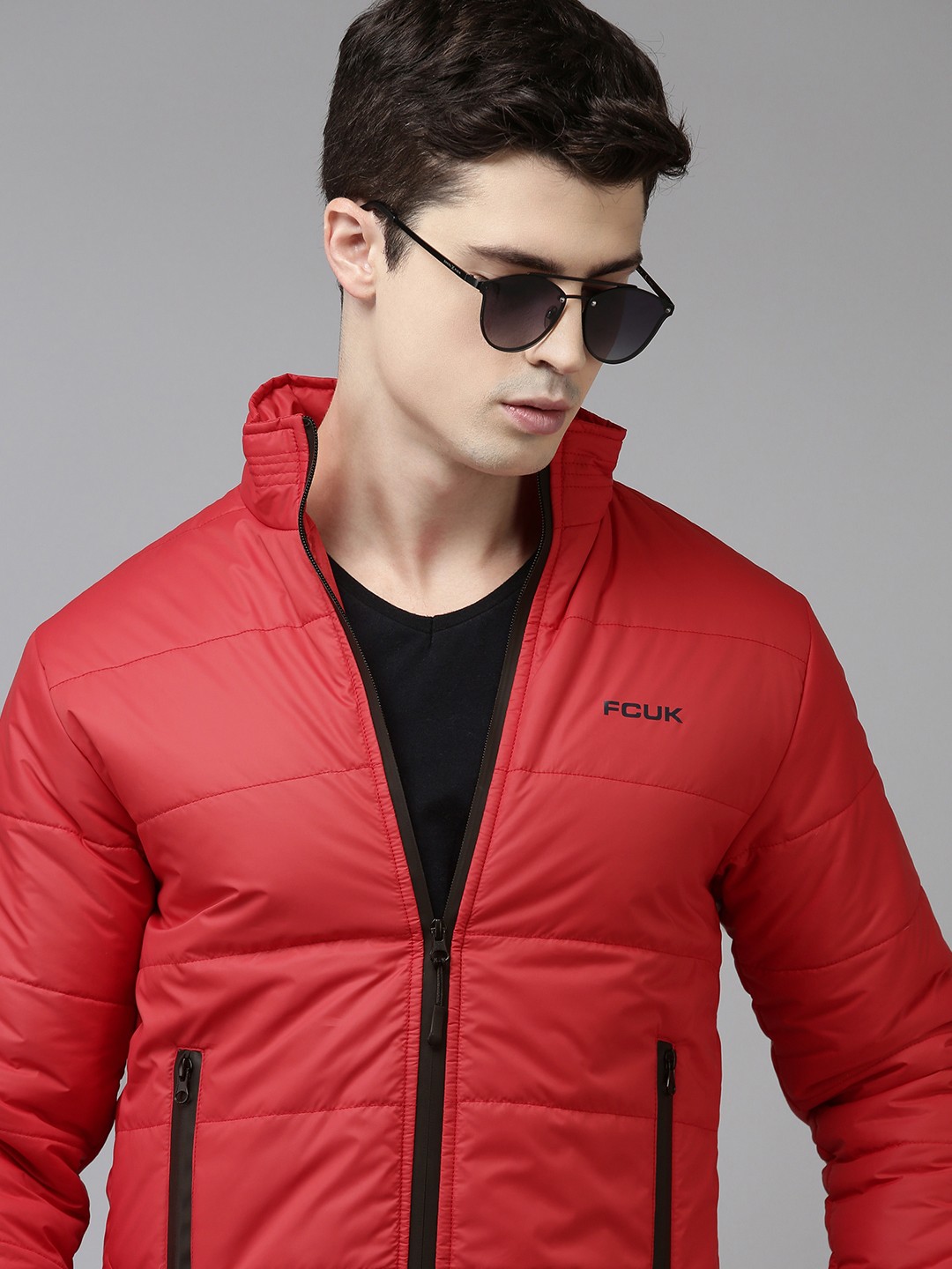 

French Connection Men Red Solid Puffer Jacket