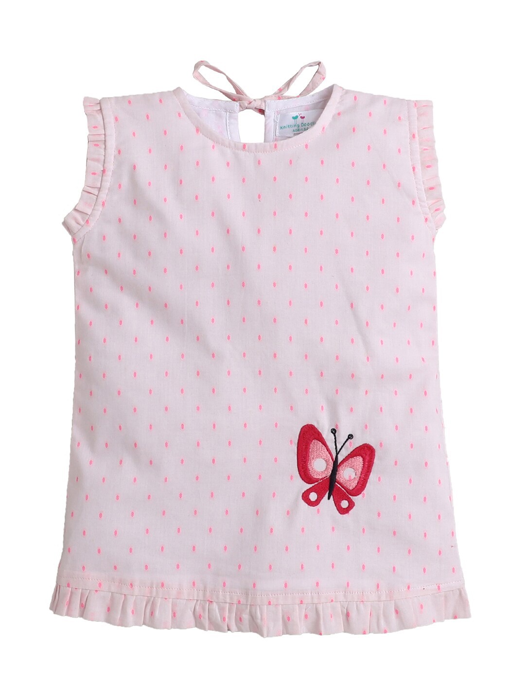 

Knitting Doodles White Print Top