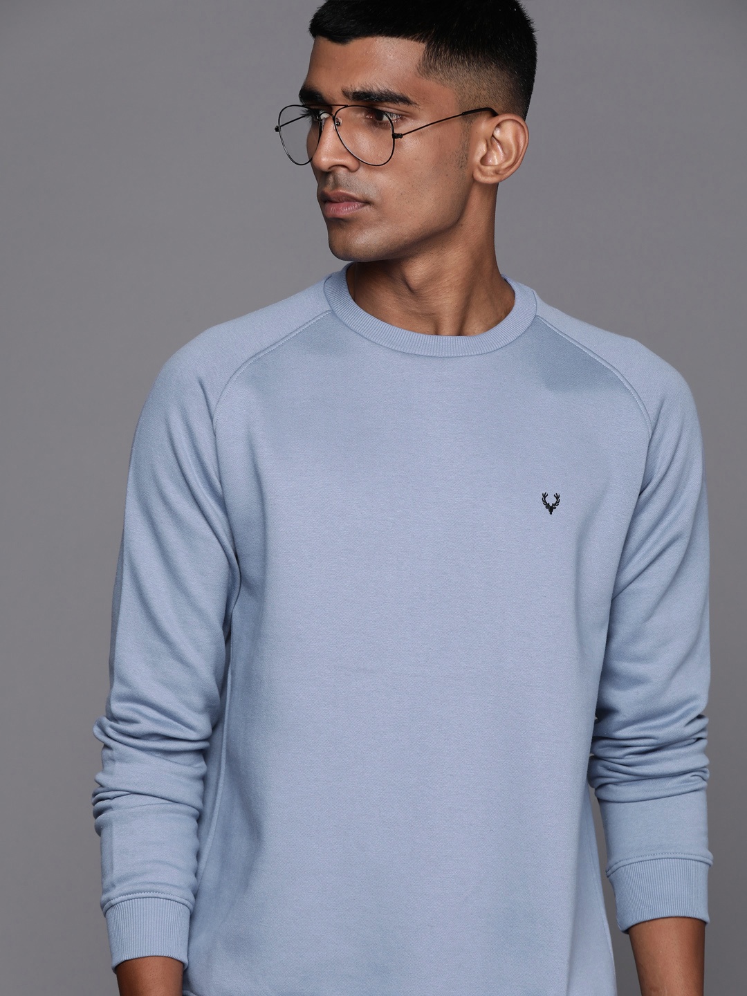 

Allen Solly Men Blue Solid Sweatshirt