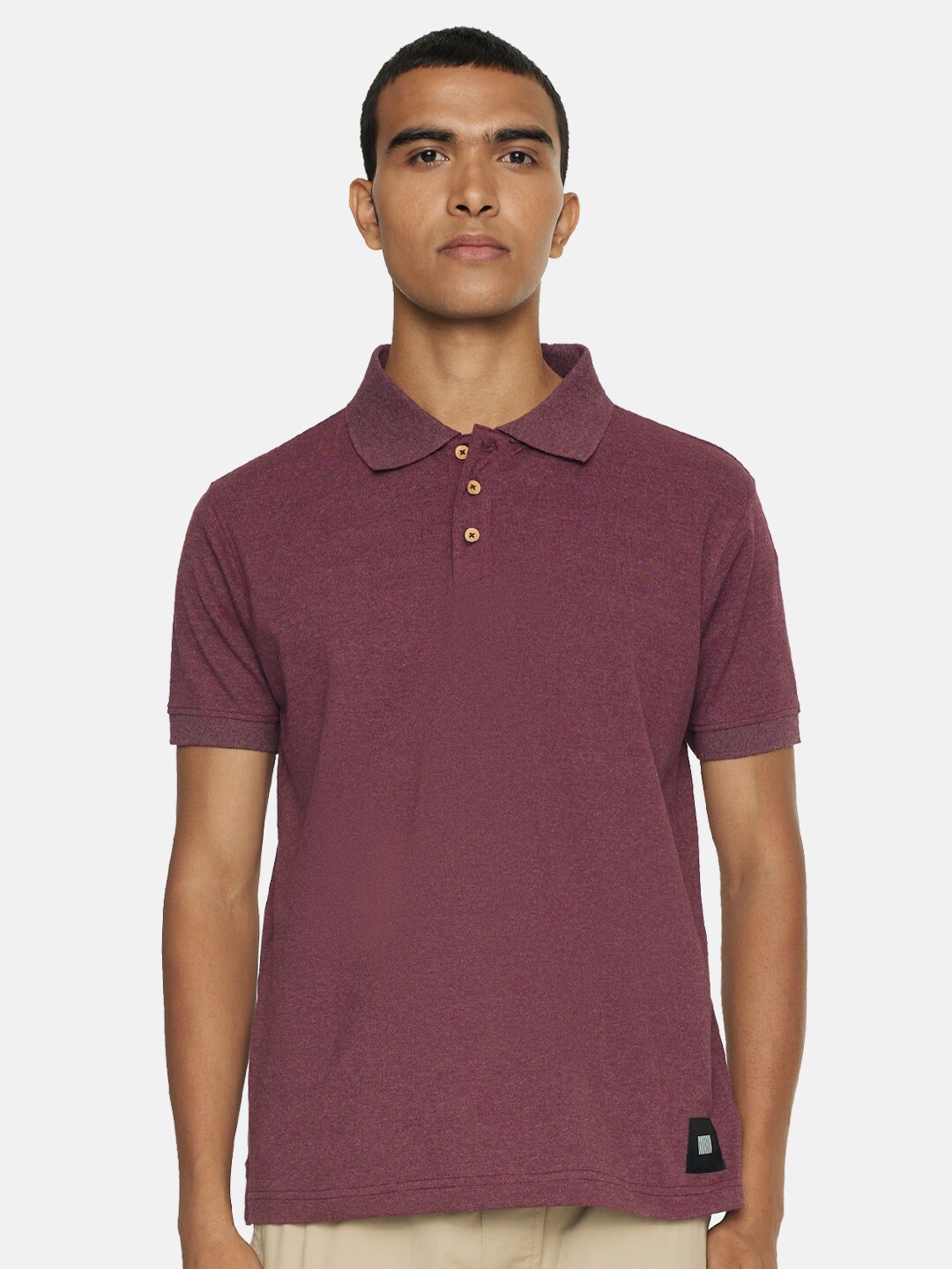 

SMUGGLERZ INC Men Maroon Polo Collar T-shirt