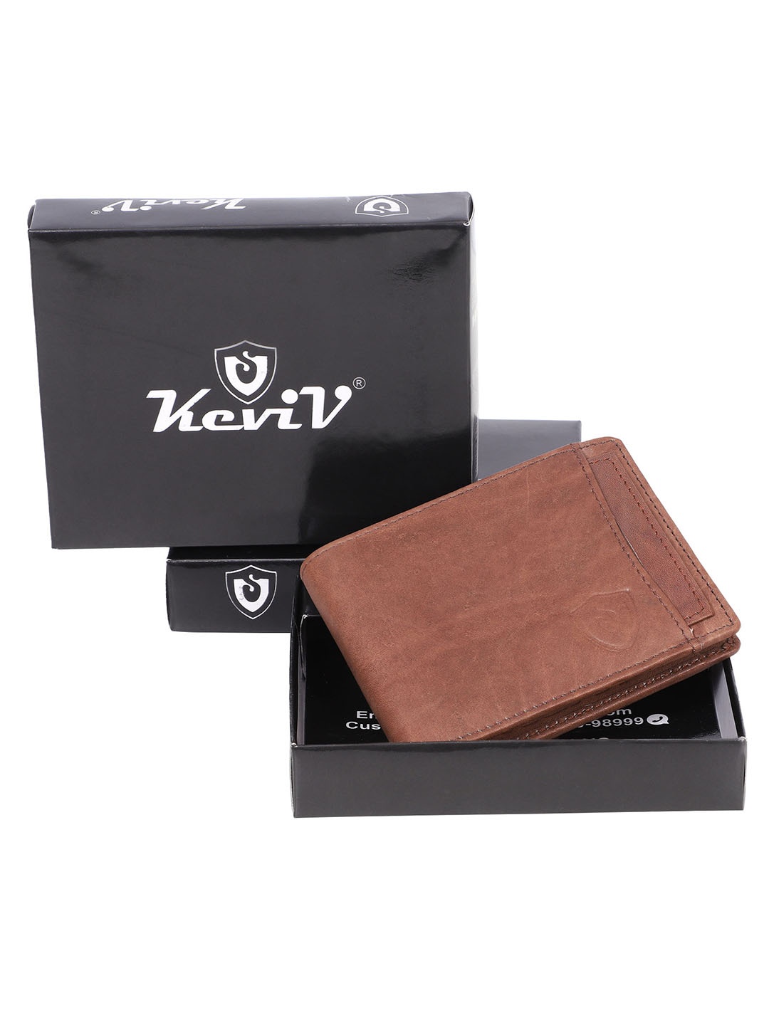 

Keviv Men Brown Leather Two Fold Wallet