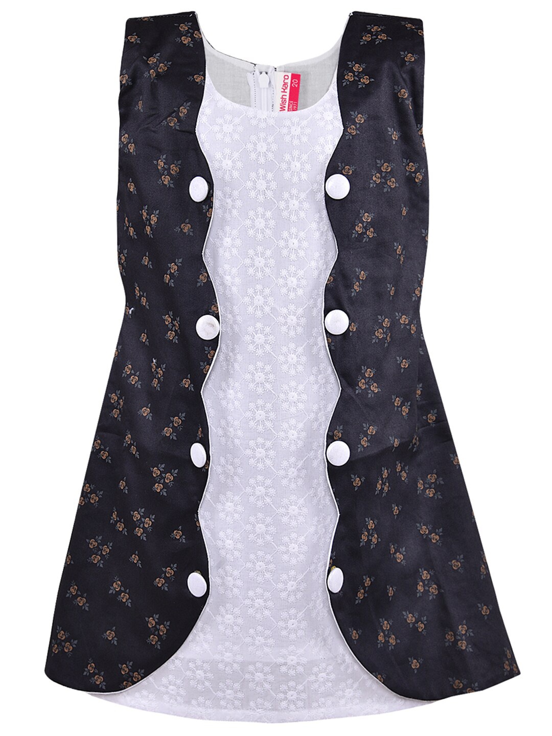 

Wish Karo Blue & Brown Satin A-Line Dress