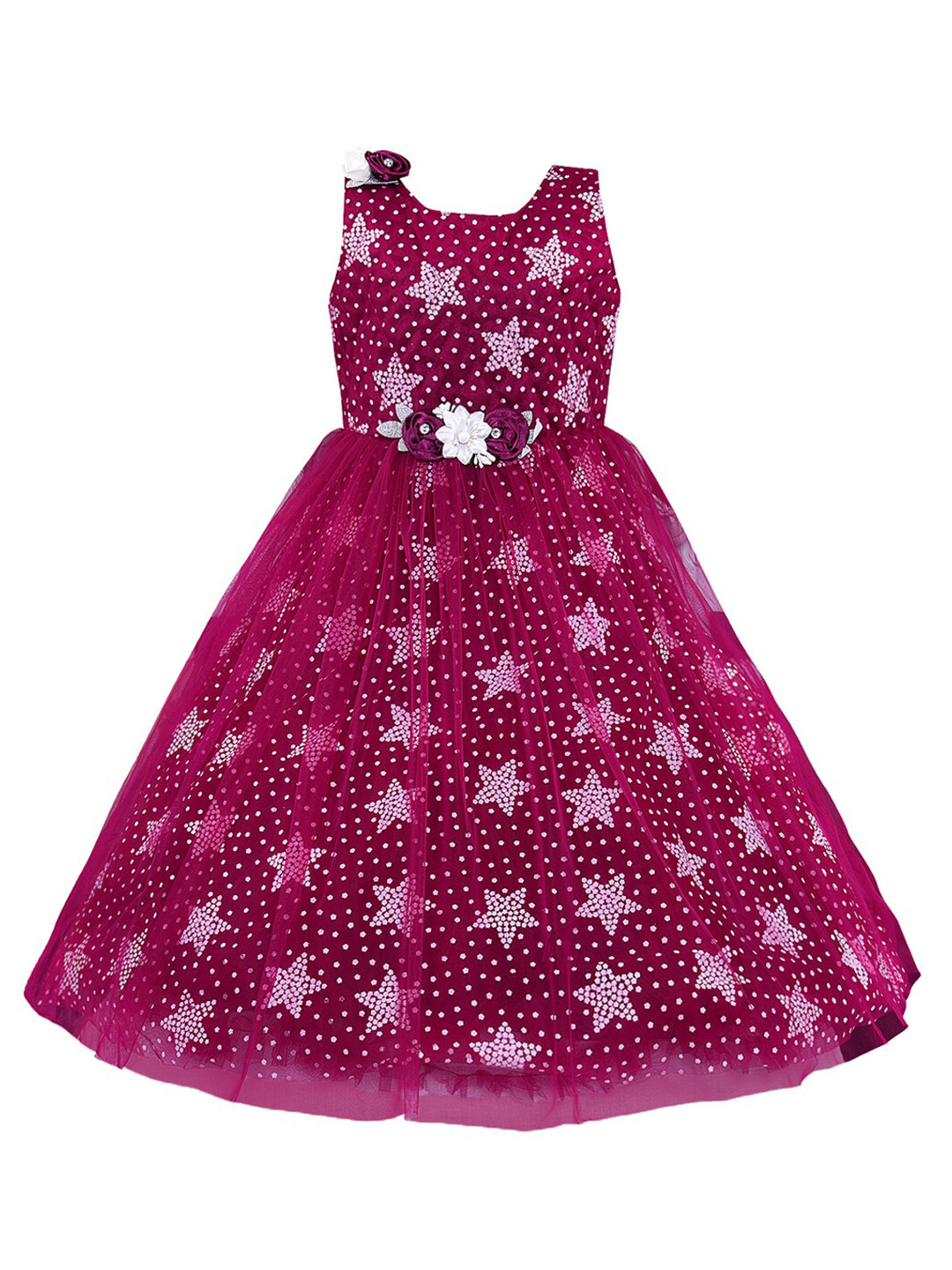 

Wish Karo Purple Net Maxi Dress