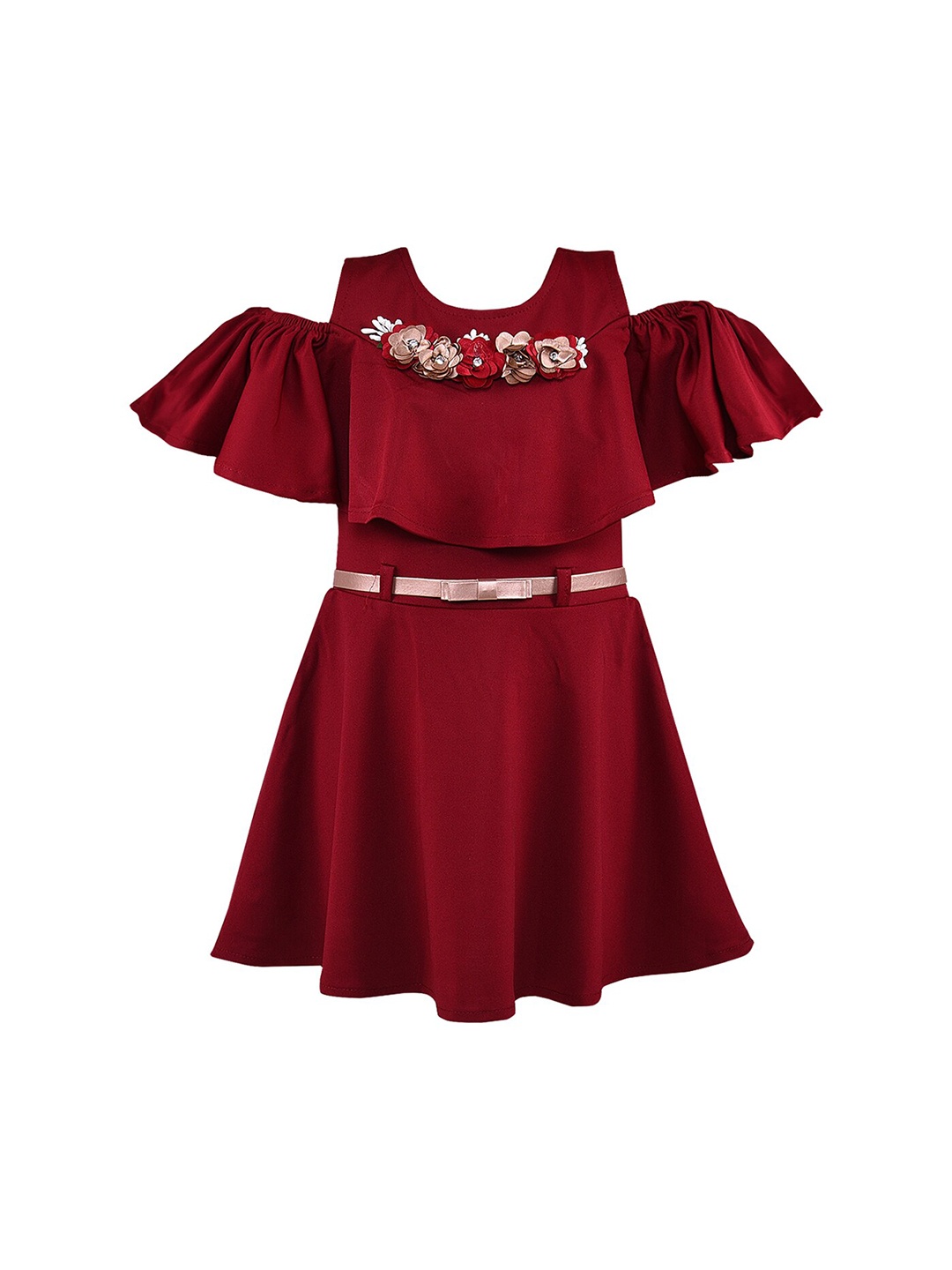 

Wish Karo Maroon Satin Dress