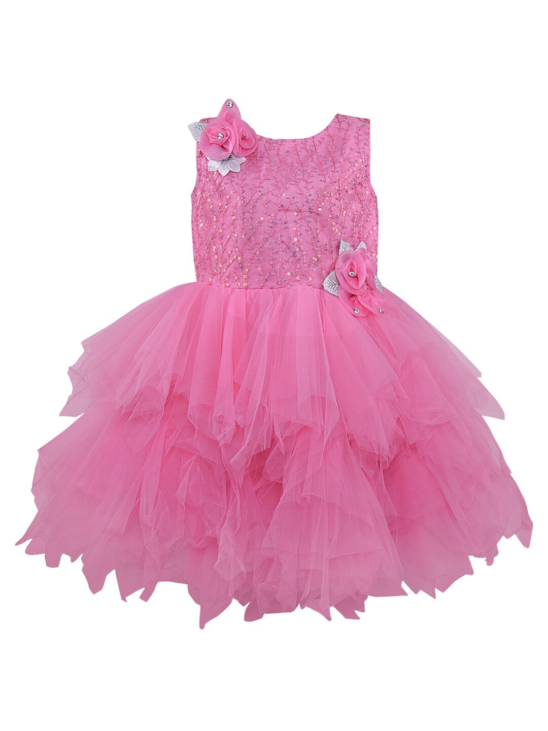 

Wish Karo Pink Embellished Net Dress