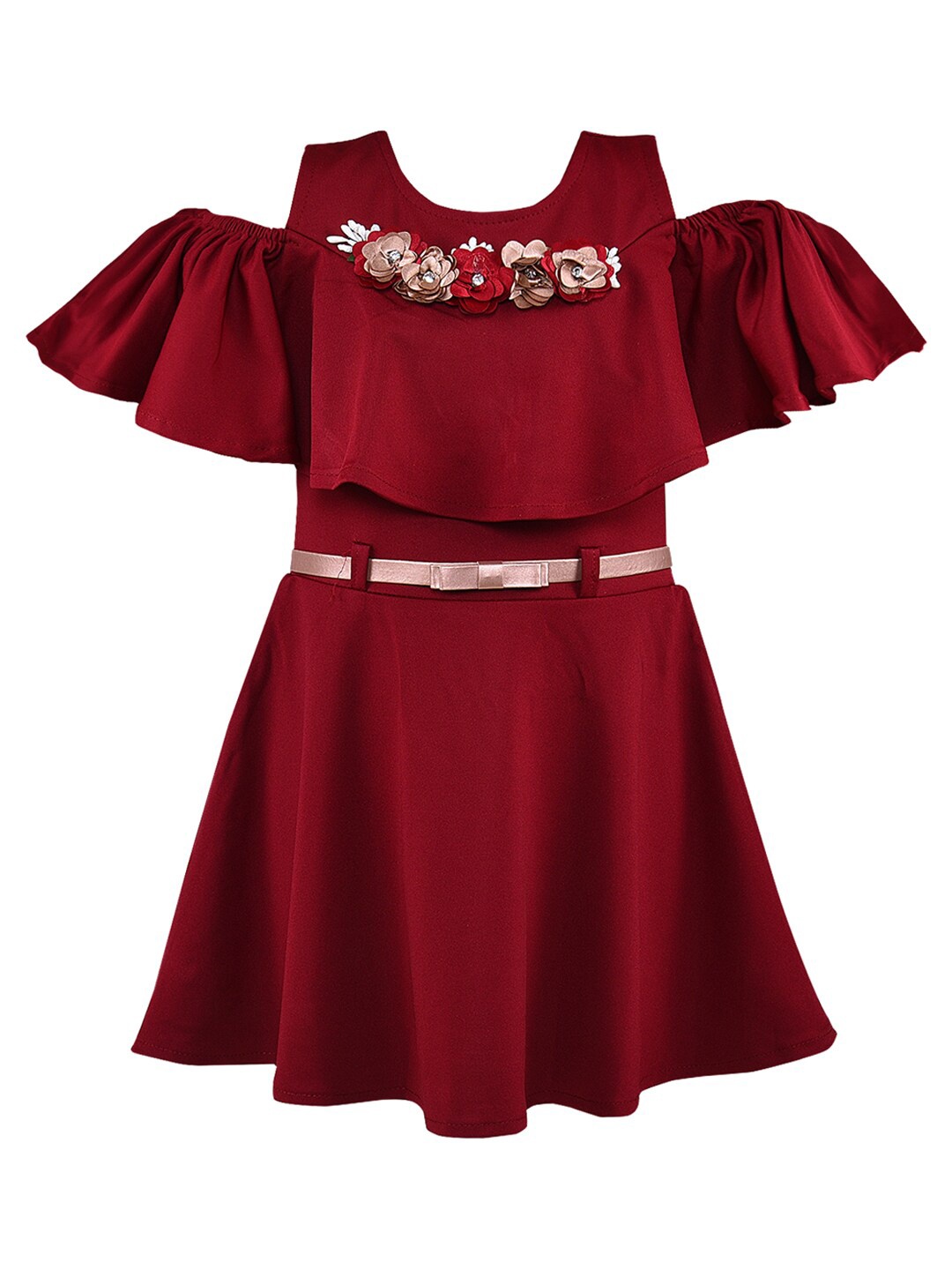 

Wish Karo Maroon Satin Dress