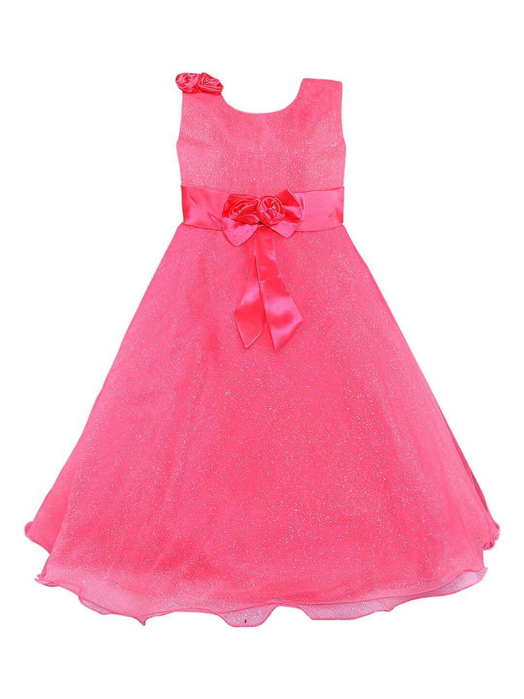 

Wish Karo Pink Net Maxi Dress