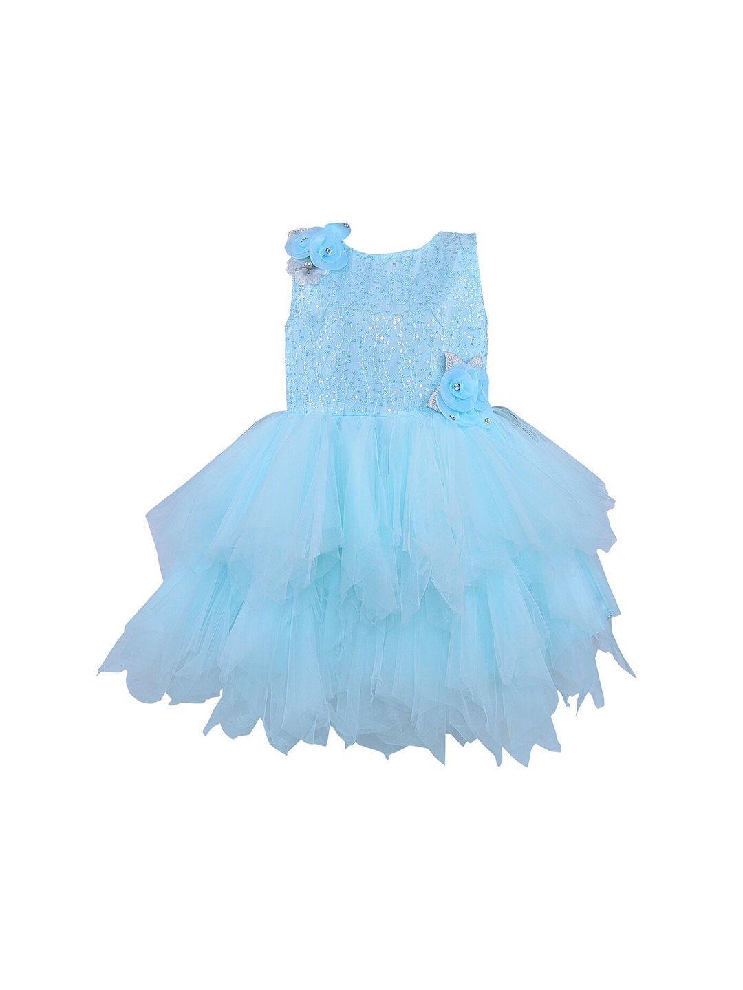 

Wish Karo Blue Net Dress