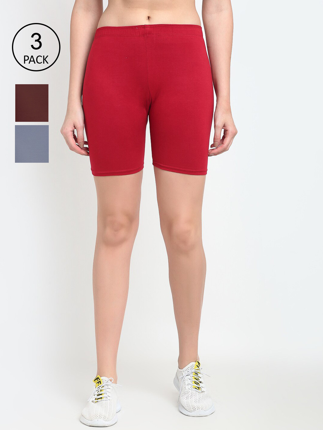 

GRACIT Women Grey Cycling Sports Shorts