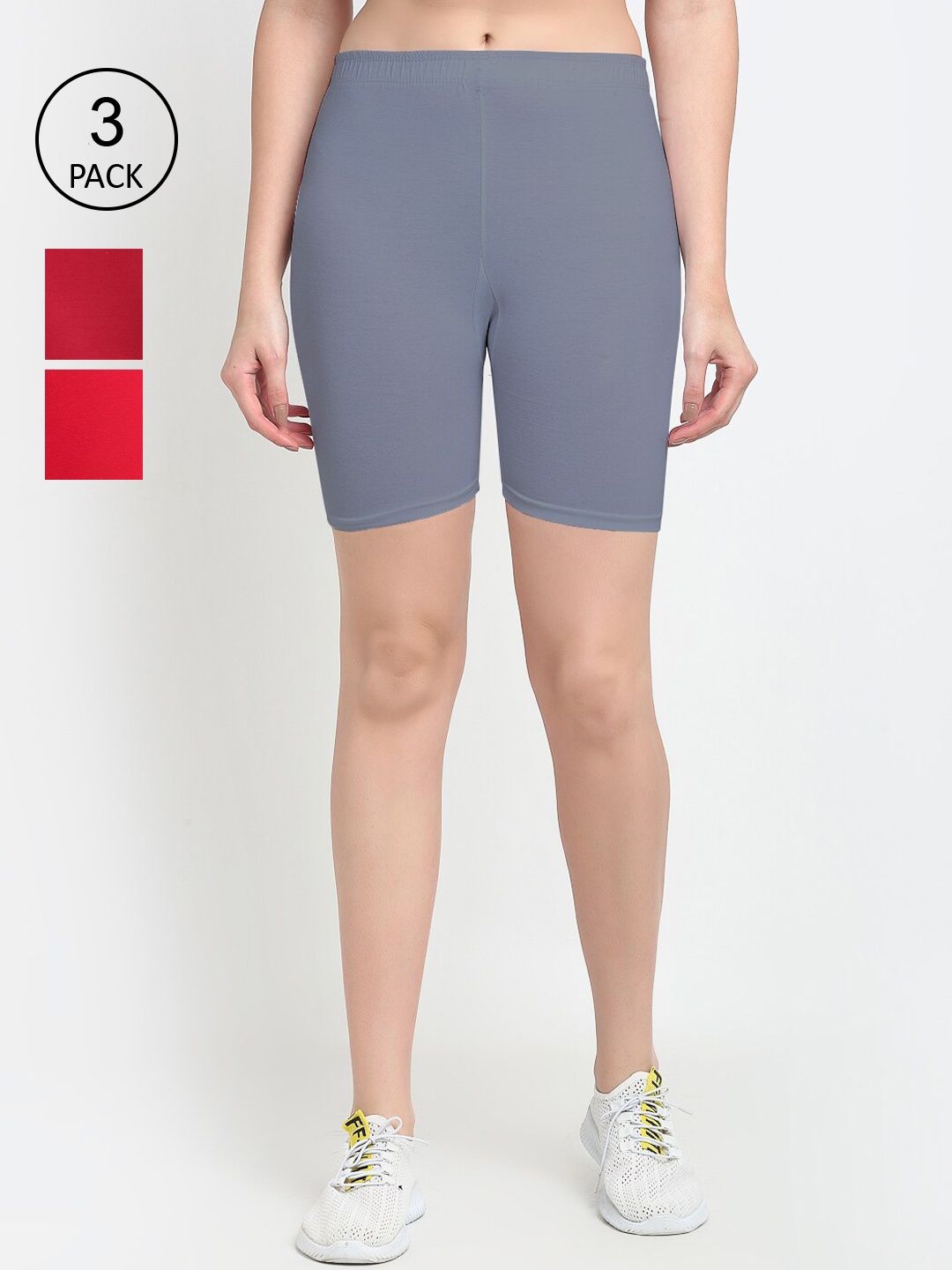 

GRACIT Women Red Cycling Sports Shorts