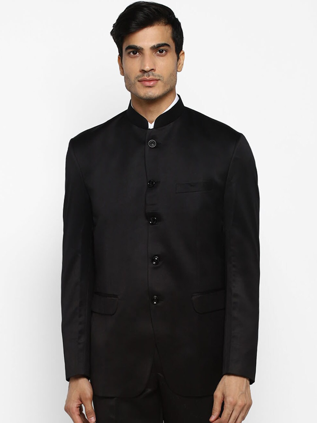 

ROYAL KURTA Men Black Solid Bandhgala Blazer