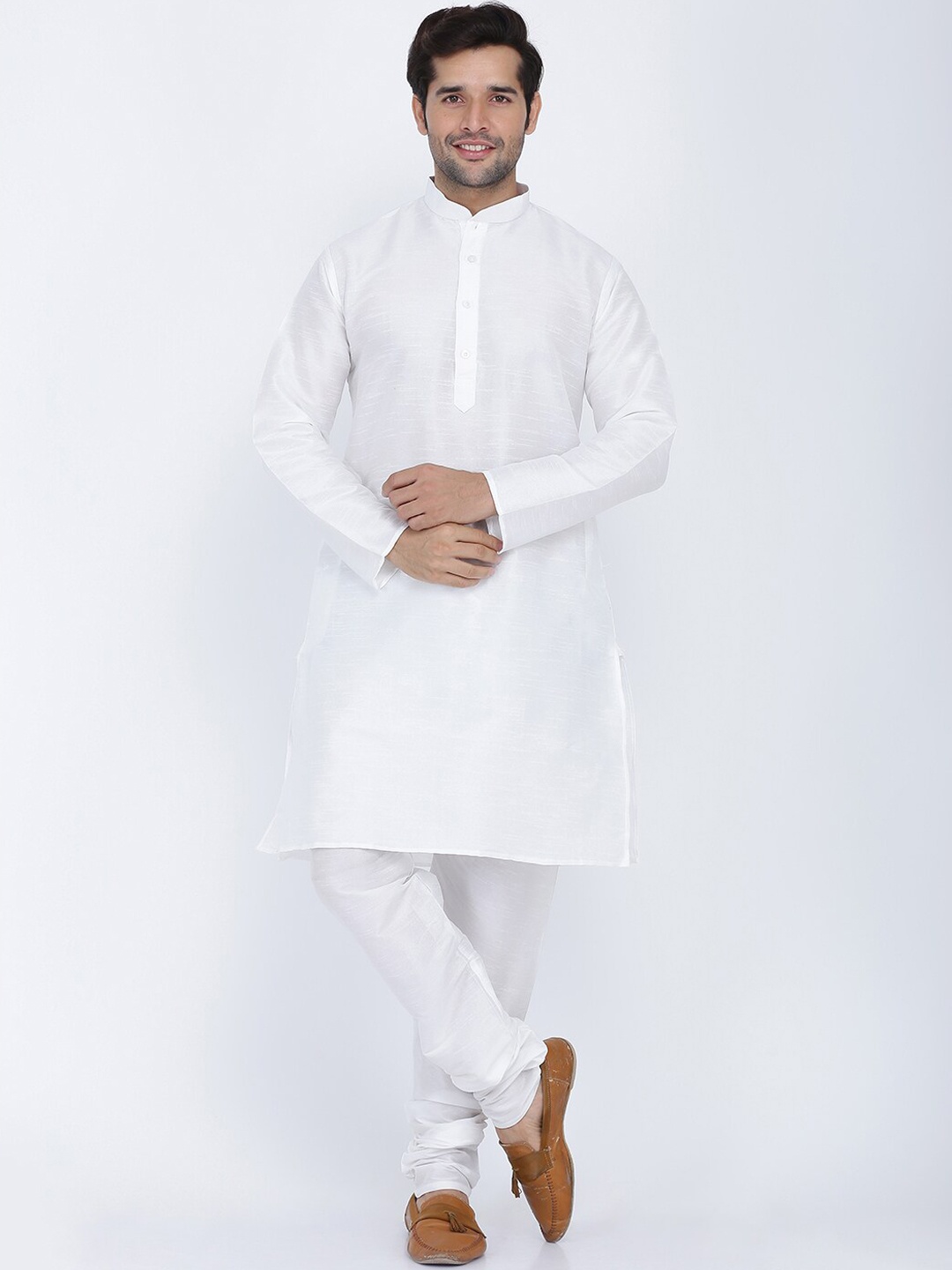 

ROYAL KURTA Men White Woven Design Kurta