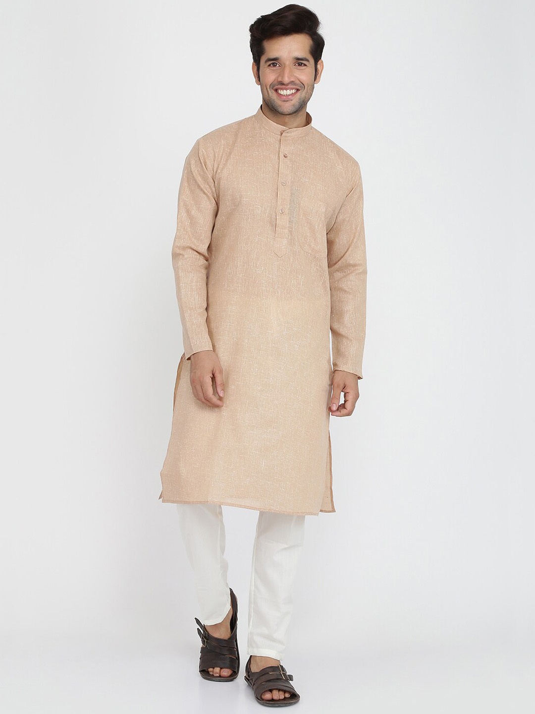 

ROYAL KURTA Men Solid Kurta, Beige