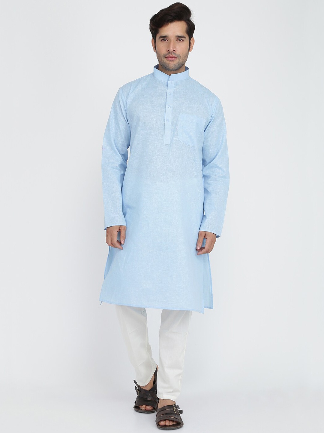 

ROYAL KURTA Men Blue Solid Kurta