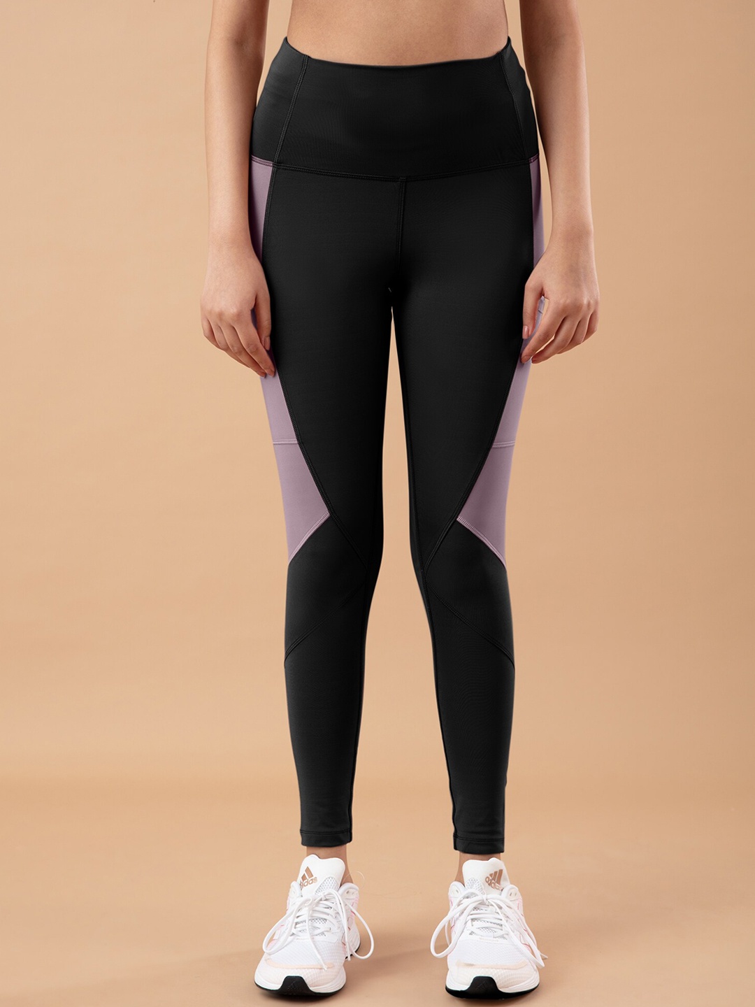

Nykd All Day High rise Colourblocked Breathable Leggings (NYK029), Black