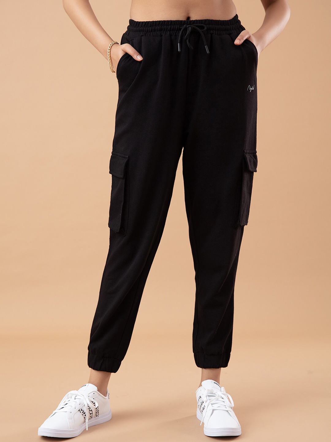 

Nykd Women Black Solid Cotton Joggers