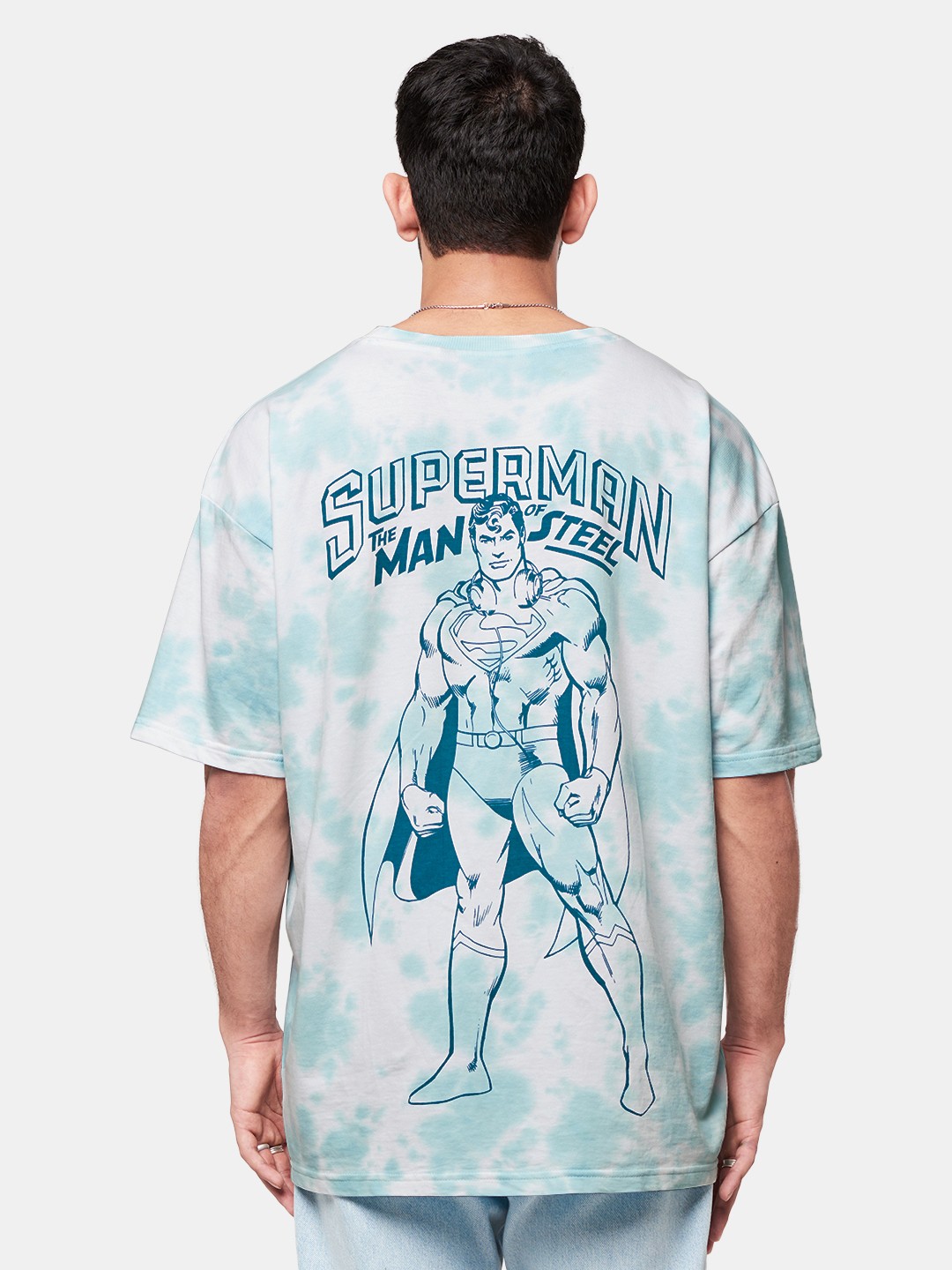 

The Souled Store Men Blue Superman Dyed Oversized T-Shirt