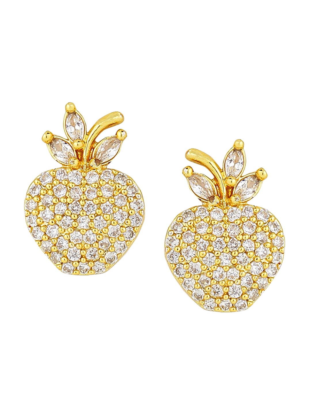 

CARDINAL Gold-Toned Leaf Shaped Studs Earrings