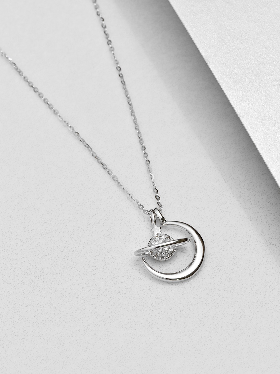 

Zavya 925 Silver Sterling Rhodium-Plated Necklace
