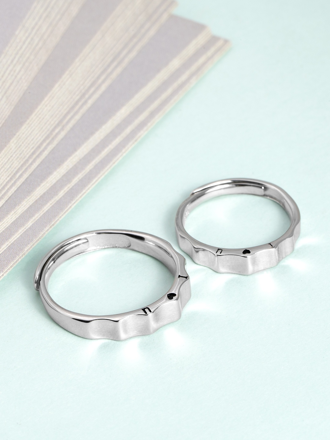 

Zavya 925 Sterling Silver Solid Adjustable Couple Rings