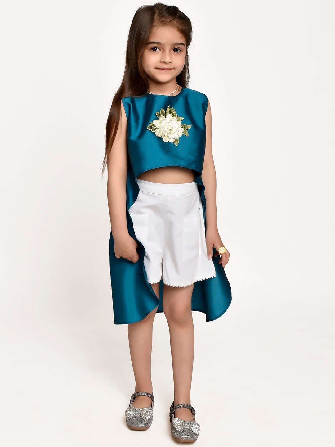 

Jelly Jones Girls Turquoise Blue & White Top with Shorts