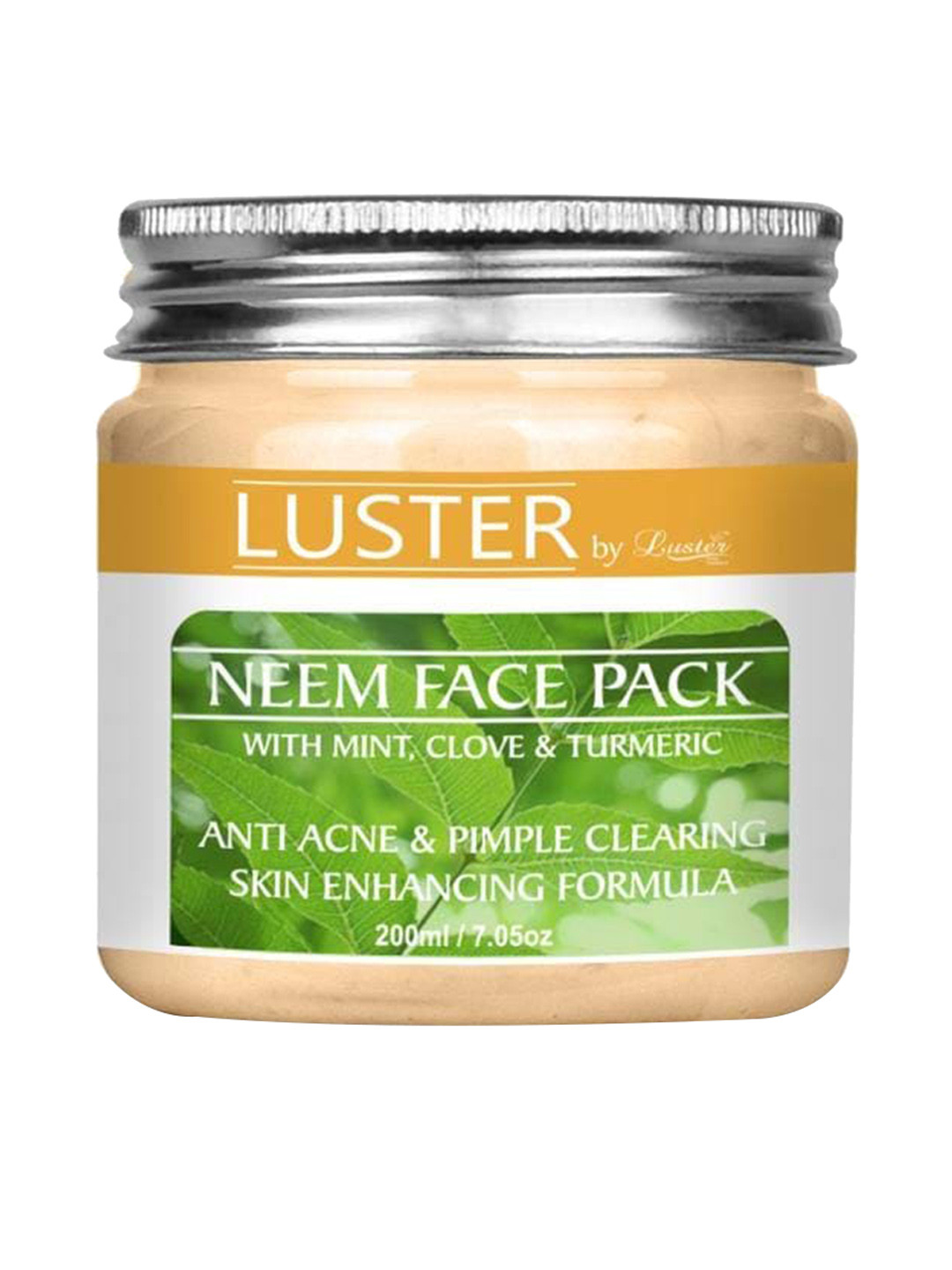

Luster Neem Anti-Acne & Pimple Clearing Face Pack with Mint Clove & Turmeric - 200ml, Green