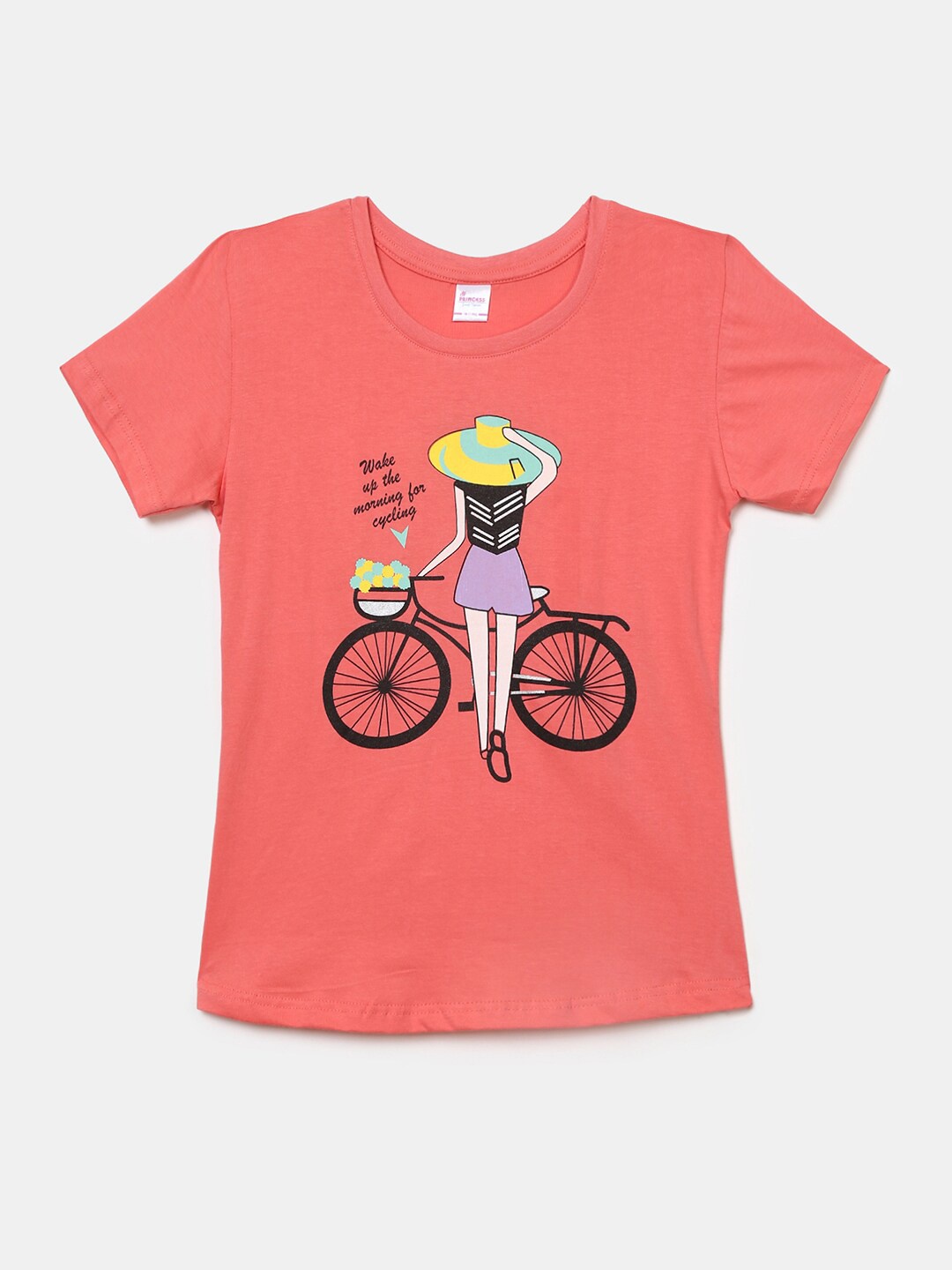 

V-Mart Girls Coral Graphic Printed T-shirt